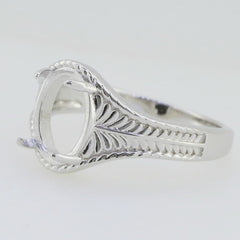 Art Nouveau Sterling Silver Semi Mount Ring Setting Oval OV 10X8mm Cabochon Syzjewelry