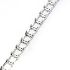 Sterling Silver Semi Mount Bracelet Setting Tennis Bracelet Asscher SQ 7x7mm Syzjewelry