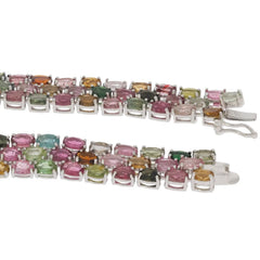 Sterling Silver Bracelet Semi Mount Setting Tennis Bracelet Oval OV 4x3mm 3 row DHJ