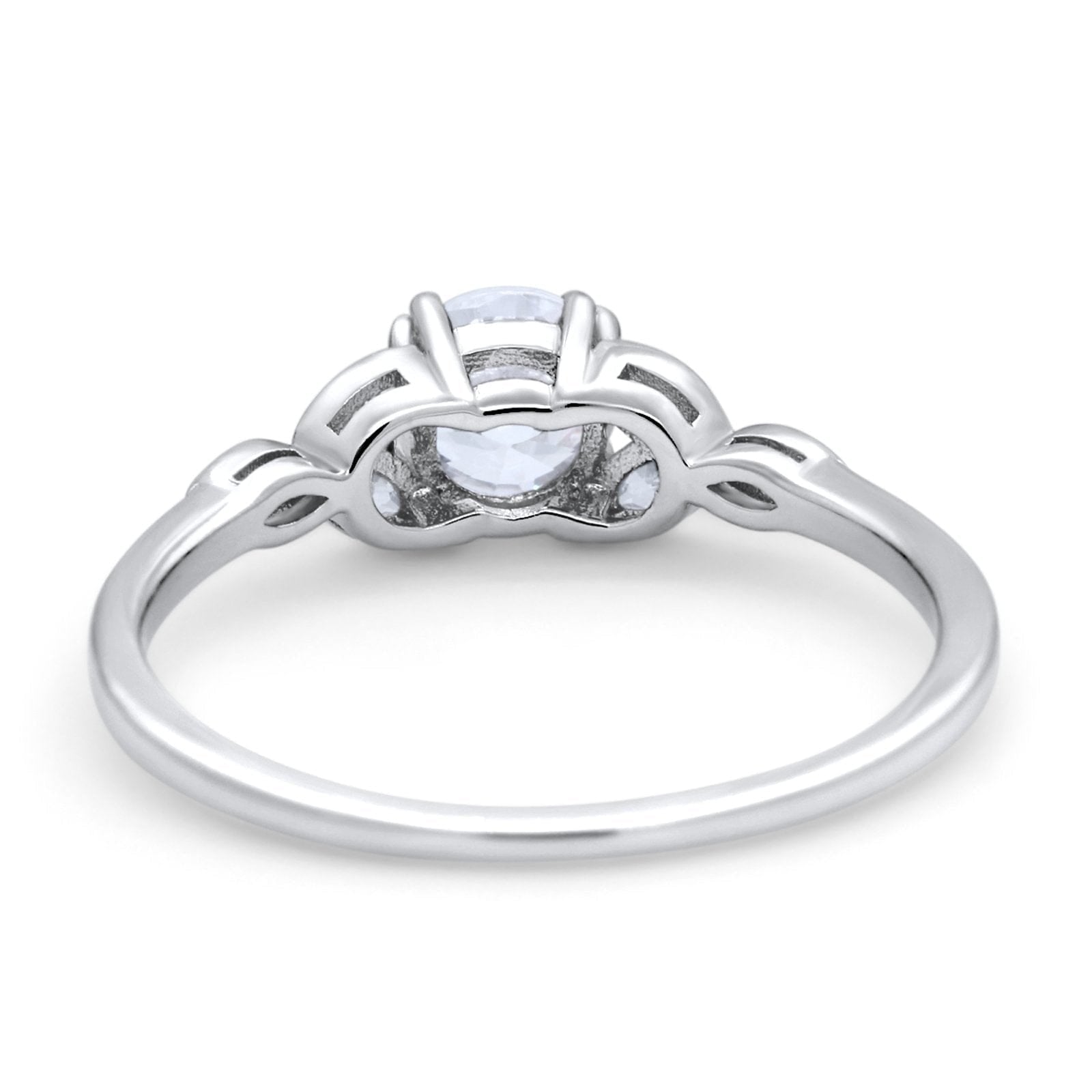 Sterling Silver Semi Mount Ring Setting Round RD 6x6mm with CZ Accents Syzjewelry