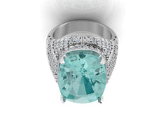 Sterling Silver Semi Mount Ring Setting Cushion CU 18X13mm Cocktail Ring DHJ