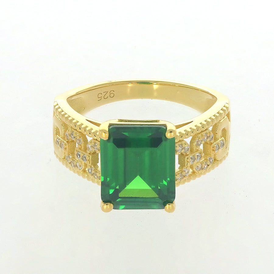 Sterling Silver Semi Mount Ring Setting OCT Emerald 11x9mm Round RD 1mm Syzjewelry