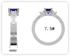 Sterling Silver Semi Mount Ring Setting Oval OV 7x5mm 3 Stone Celtick Knot Shank Etsy