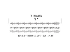 Sterling Silver Semi Mount Bracelet Setting Round RD 0.8mm DHJ