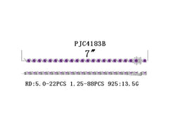 Sterling Silver Semi Mount Bracelet Setting Round RD 5x5mm DHJ