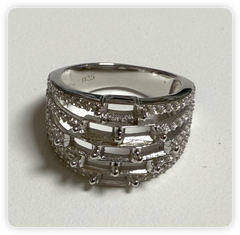 Sterling Silver Semi Mount Ring Setting OCT 5X2.5mm White Topaz N0041PJC0555 Syzjewelry