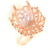 Art Deco Sterling Silver Semi Mount Ring Setting Round RD 20x20mm Syzjewelry