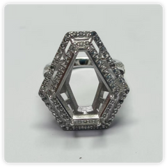Sterling Silver Semi Mount Ring Setting 16.5x13.5x10.3mm Syzjewelry