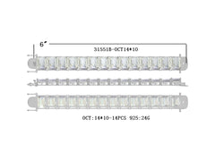 Sterling Silver Semi Mount Tennis Bracelet Setting Emerald OCT 14x10mm North South Syzjewelry