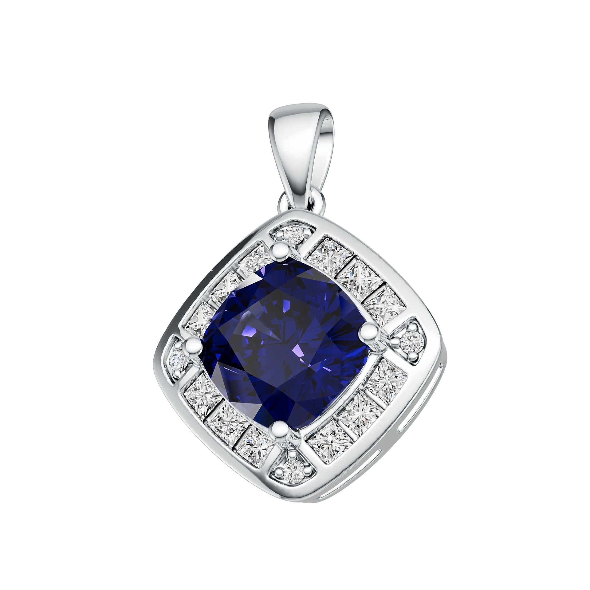 Sterling Silver Semi Mount Pendant Setting Cushion CU 8X8mm DHJ