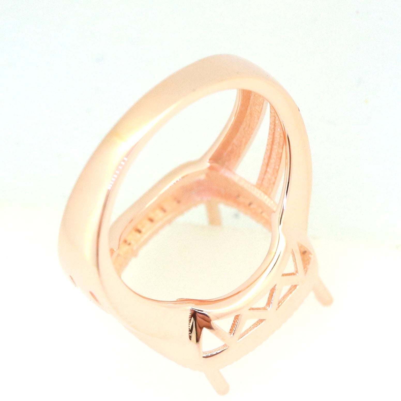 Art Deco Sterling Silver Semi Mount Ring Setting CU Cushion 13x13mm Syzjewelry