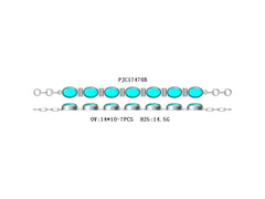 Sterling Silver Semi Mount Bracelet Setting Oval OV 14X10mm Cabochon DHJ