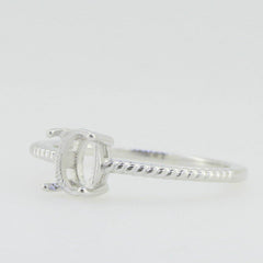 Delicate Sterling Silver Semi Mount Ring Setting OV 7x5mm Solitaire Wh - Syzjewelry
