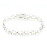 Sterling Silver Semi Mount Bracelet Setting Oval OV 9x7mm Tennis Bracelet - Syzjewelry