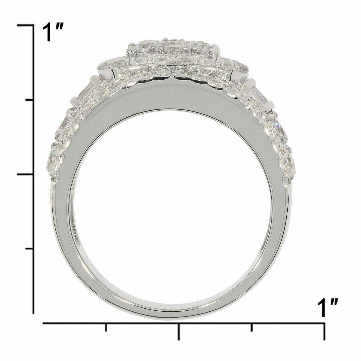 Sterling Silver Natural White Topaz Cluster Ring White Topaz - Syzjewelry