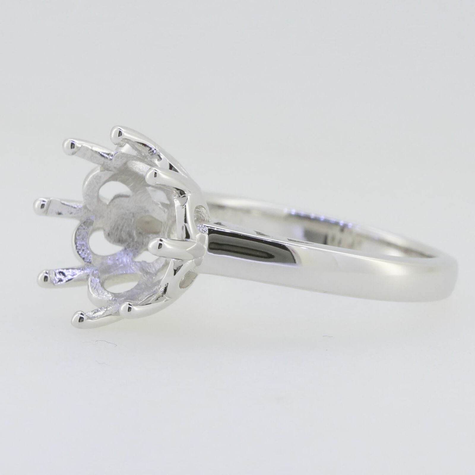 Sterling Silver Semi Mount Ring Setting Round RD 11x11mm Solitaire - Syzjewelry