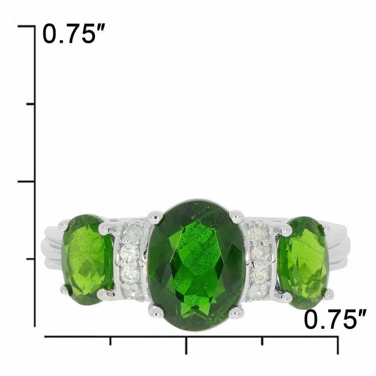 Sterling Silver Semi Mount Ring Setting Oval OV 8X6mm 6x4mm 3 Stones W - Syzjewelry