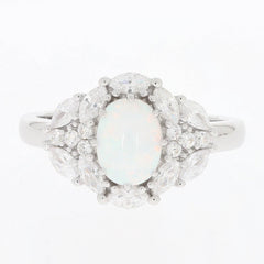 Sterling Silver Semi Mount Ring Setting Cab Oval OV 8x6mm White Topaz - Syzjewelry