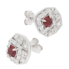 Sterling Silver Semi Mount Earrings Setting Round RD 5X5mm Stud Earrings - Syzjewelry