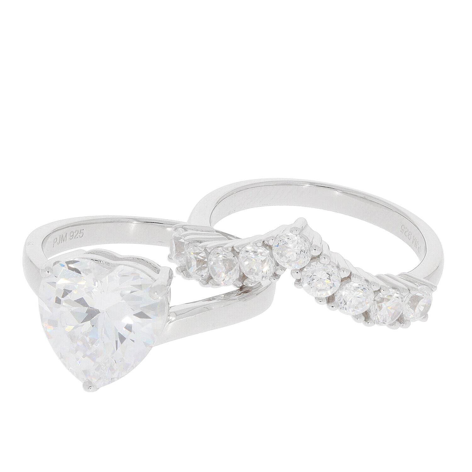 2 piece Set Sterling Silver Semi Mount Ring Setting Heart HT 10X10mm - Syzjewelry