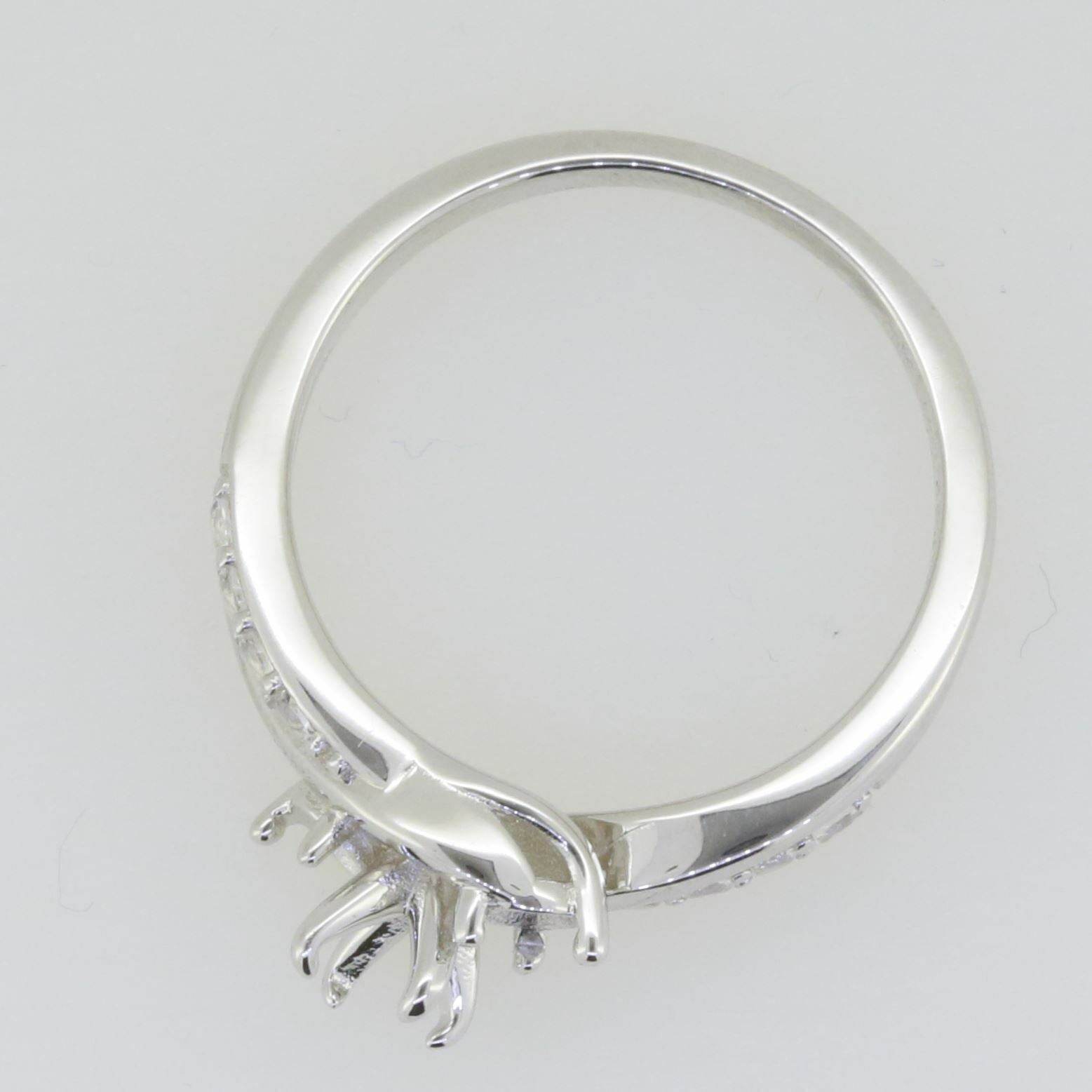 14K White Gold Semi Mount Ring Setting Round RD 4x4mm - Syzjewelry