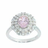 Sterling Silver Semi Mount Ring Setting OV 8X6mm White Topaz N0053PJC0638R - Syzjewelry