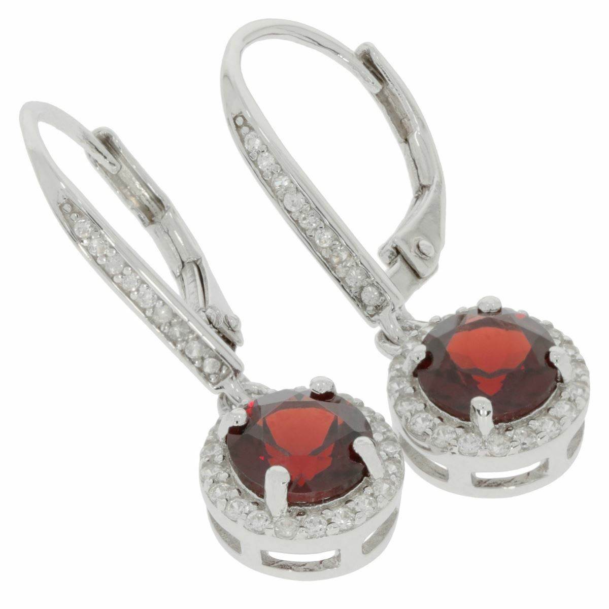 Sterling Silver Semi Mount Earrings Setting RD 6x6mm Halo Dangle - Syzjewelry