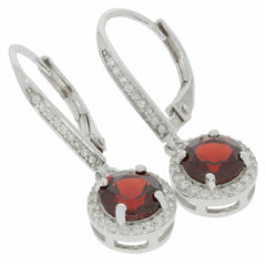 Sterling Silver Semi Mount Earrings Setting RD 6x6mm Halo Dangle - Syzjewelry