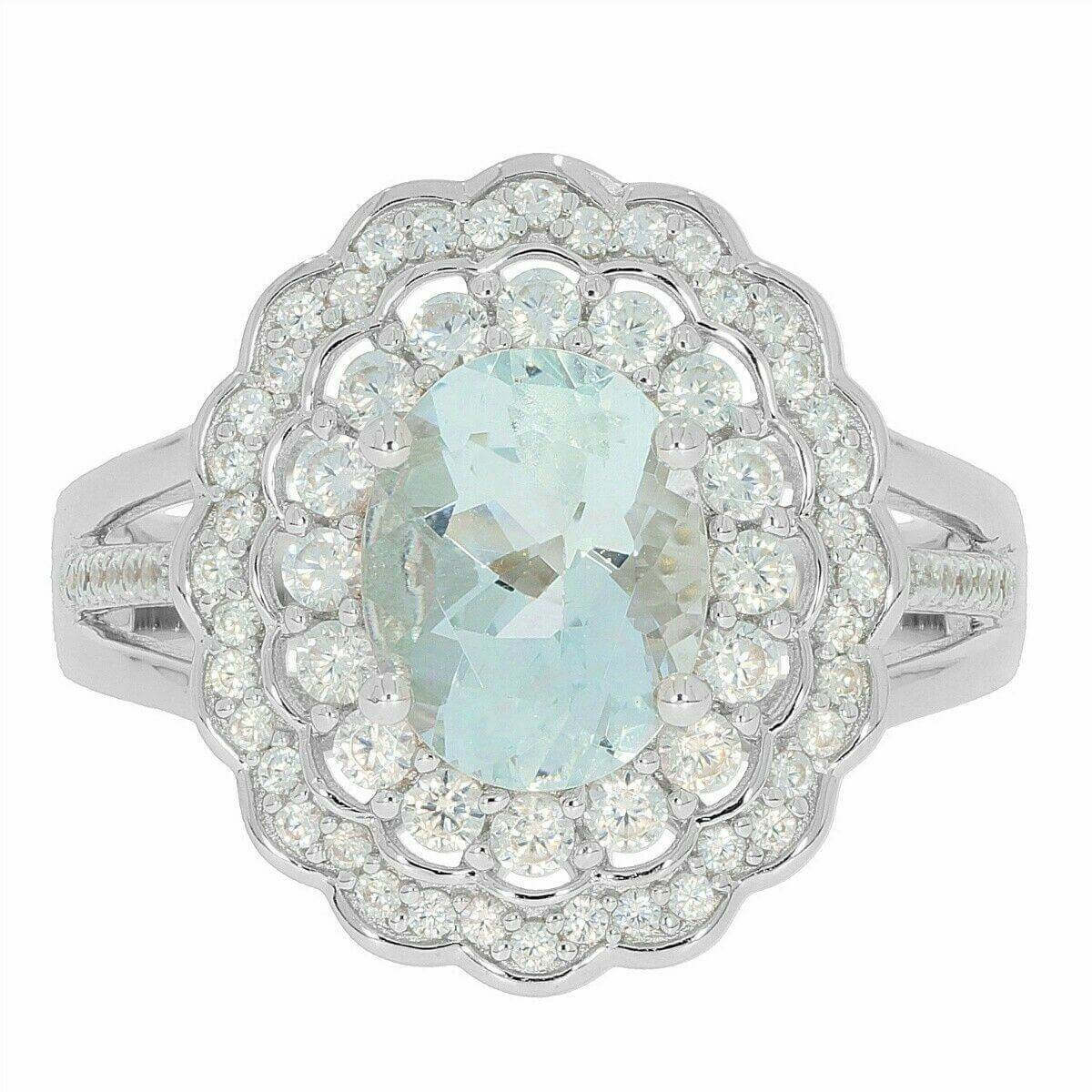 Sterling Silver Semi Mount Ring Setting Oval OV 9x7mm White Topaz PJC2644R - Syzjewelry