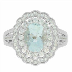 Sterling Silver Semi Mount Ring Setting Oval OV 9x7mm White Topaz PJC2644R - Syzjewelry