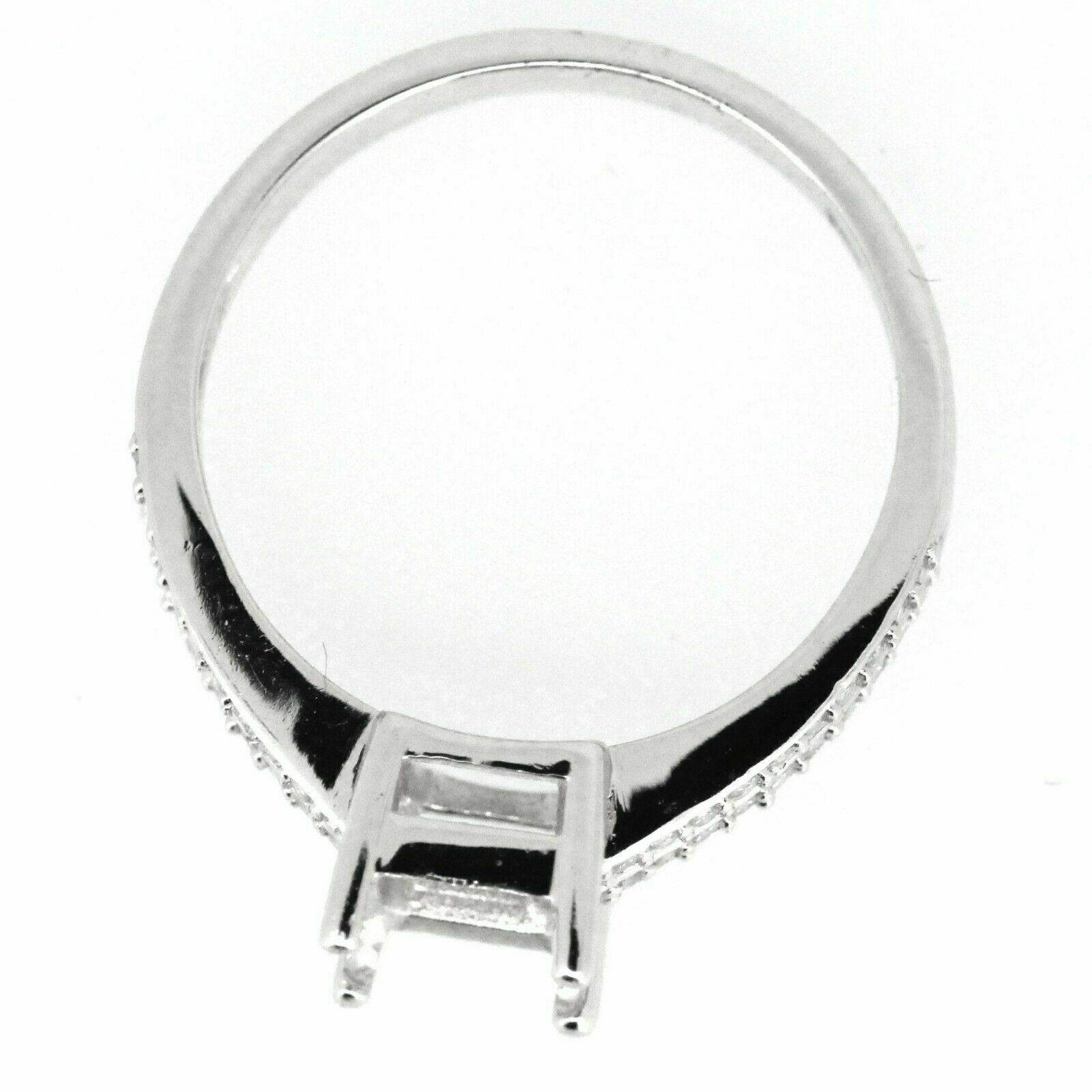 Sterling Silver Semi Mount Ring Setting Oct 7x5mm White Topaz Split Shank L273R2 - Syzjewelry