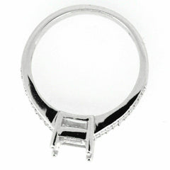 Sterling Silver Semi Mount Ring Setting Oct 7x5mm White Topaz Split Shank L273R2 - Syzjewelry