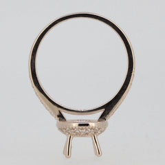 2 Piece 14K Rose Gold Semi Mount Ring Setting Round RD 6.5x6.5mm Halo Engagement - Syzjewelry