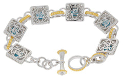 Sterling Silver Semi Mount Bracelet Setting Cushion CU 7X7mm - Syzjewelry