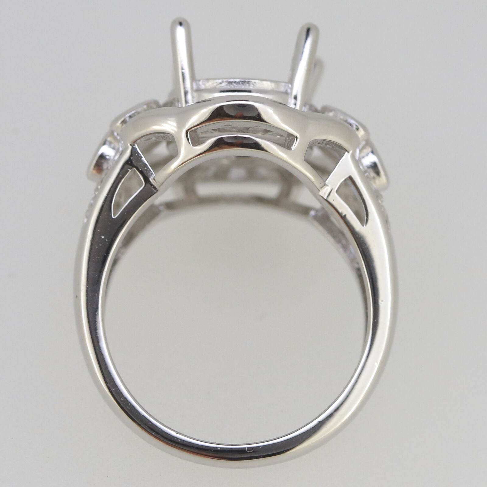 Vintage Style Sterling Silver Semi Mount Ring Setting Round RD 10x10mm - Syzjewelry