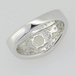 Sterling Silver Semi Mount Ring Setting Round RD 5x5mm White Topaz GTL20324R - Syzjewelry