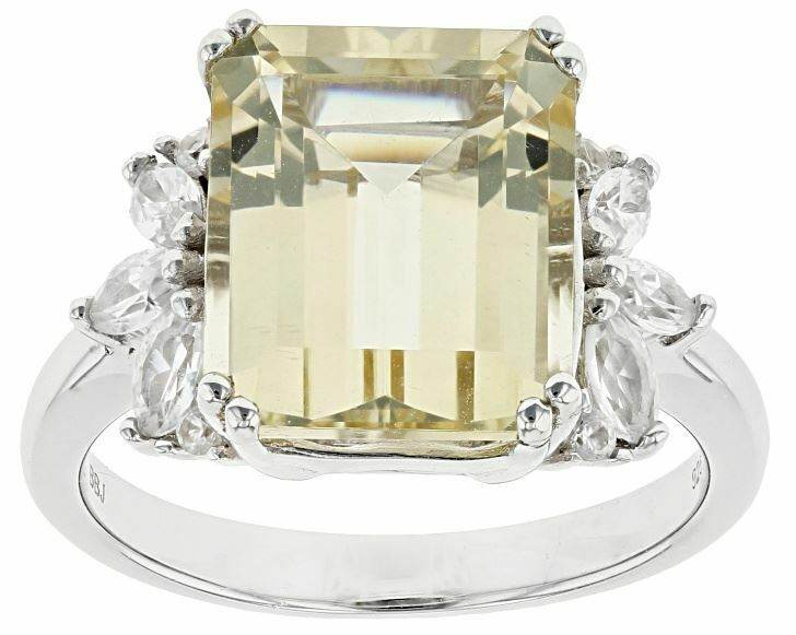 Sterling Silver Semi Mount Ring Setting Emerald OCT 12X10mm White Topaz Solid - Syzjewelry