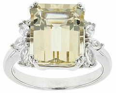 Sterling Silver Semi Mount Ring Setting Emerald OCT 12X10mm White Topaz Solid - Syzjewelry