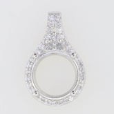 Sterling Silver Semi Mount Pendant Setting Round RD 11x11mm White Topaz - Syzjewelry