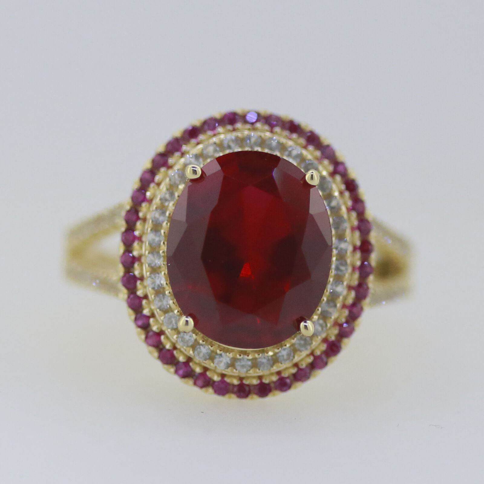 14K Yellow Gold Semi Mount Ring Setting Oval OV 12x10mm Double Halo - Syzjewelry