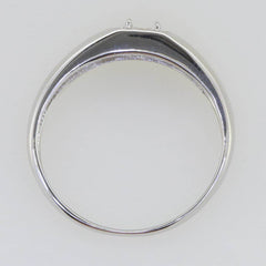 Men's Sterling Silver Semi Mount Ring Setting Oval OV 6X4mm Halo - Syzjewelry