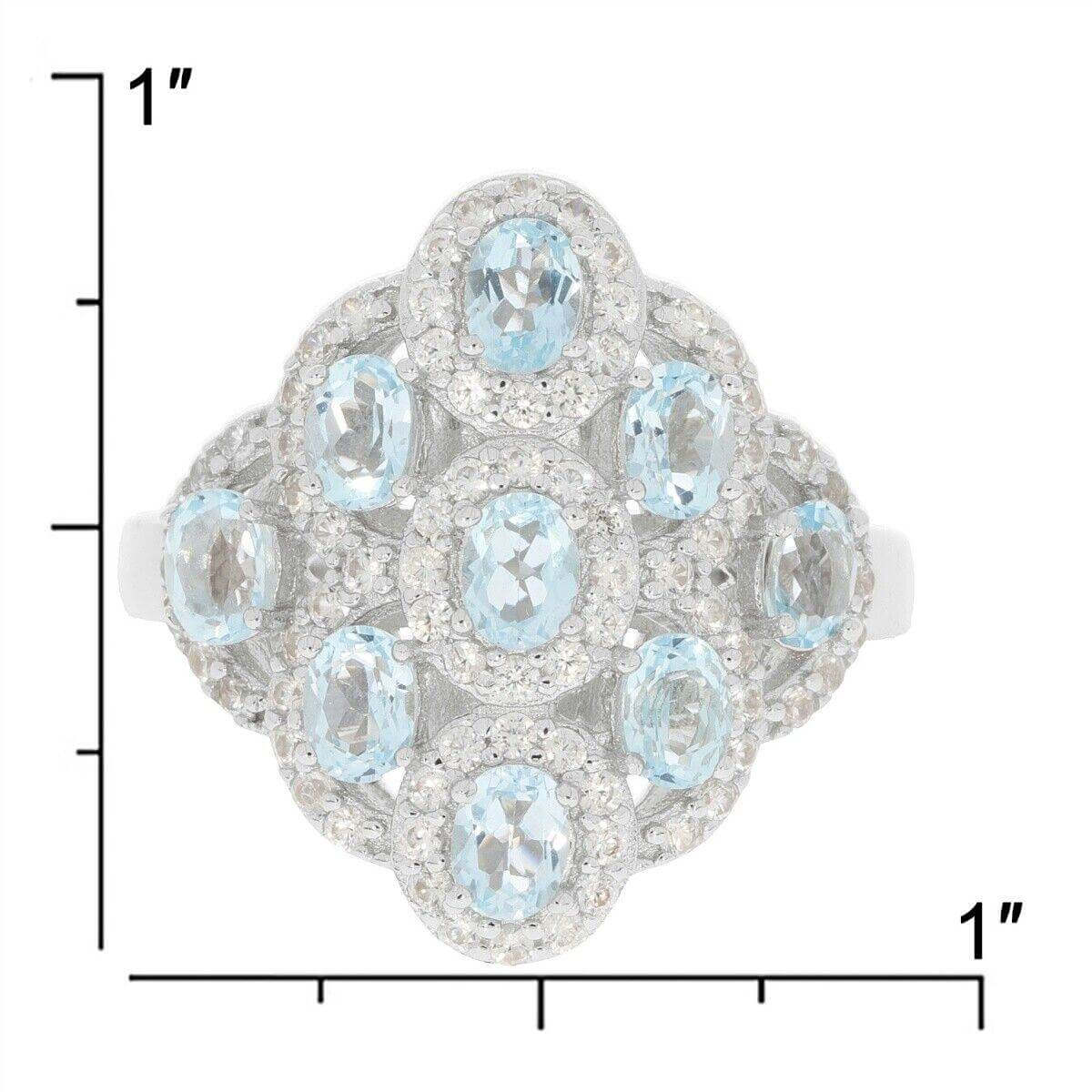 Sterling Silver Semi Mount Ring Setting Oval OV 4x3mm Multi Stone Cluster - Syzjewelry