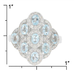 Sterling Silver Semi Mount Ring Setting Oval OV 4x3mm Multi Stone Cluster - Syzjewelry