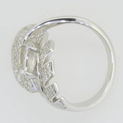 14K White Gold Semi Mount Ring Setting Oval OV 8X6mm - Syzjewelry