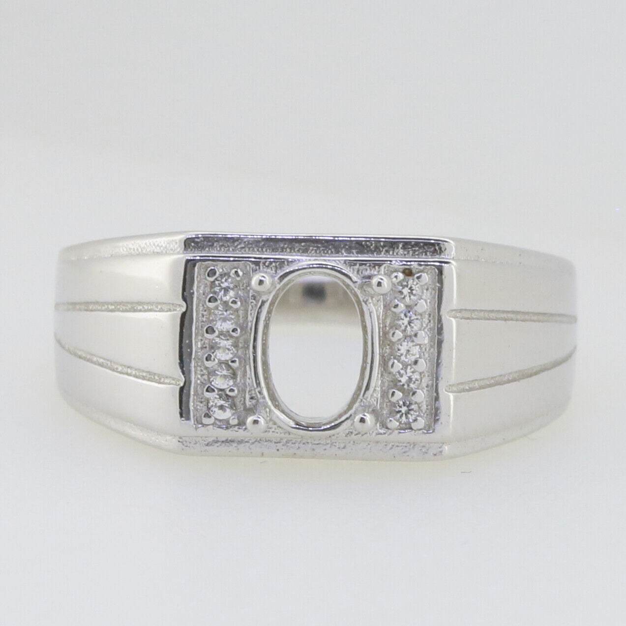 Sterling Silver Semi Mount Ring Setting Oval OV 7x5mm Unisex Band Ring - Syzjewelry