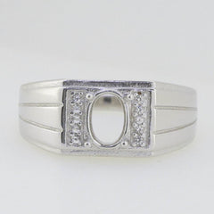 Sterling Silver Semi Mount Ring Setting Oval OV 7x5mm Unisex Band Ring - Syzjewelry