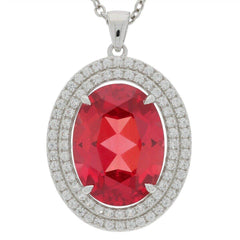 Sterling Silver Semi Mount Pendant Setting Oval OV 16x12mm Double Halo - Syzjewelry