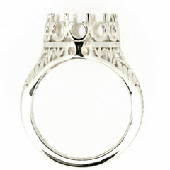 Sterling Silver Semi Mount Ring Setting Oval Cut OV 12x10mm Vintage Repro - Syzjewelry