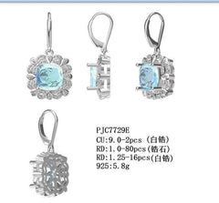 Sterling Silver Semi Mount Earrings Setting Cushion CU 9X9mm Leverback - Syzjewelry