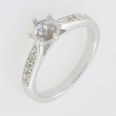 Sterling Silver Semi Mount Ring Setting Round RD 6x6 mm solitaire Whit - Syzjewelry